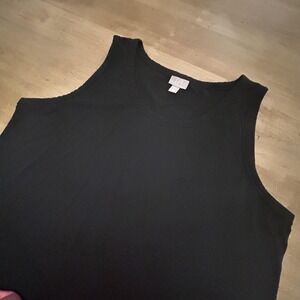 J Jill Dress Womens Large Black Sleeveless Stretch Tank Maxi Pima Cotton Modal